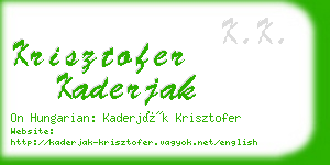 krisztofer kaderjak business card